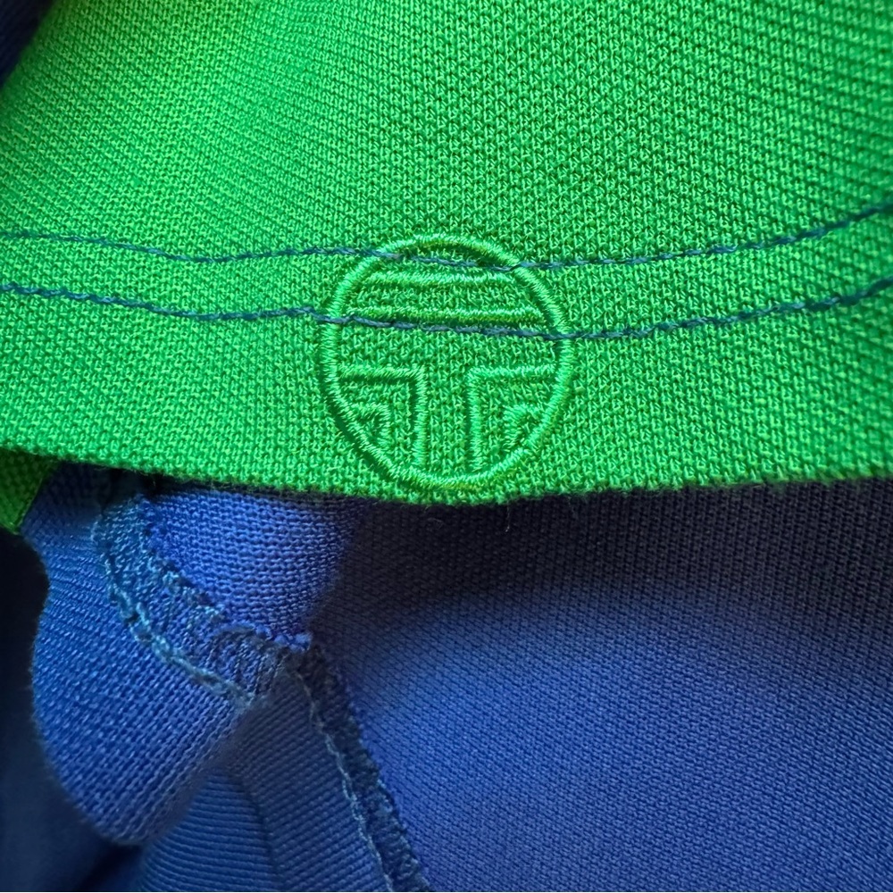 Tory Burch Sport Colorblock Pique Polo Dress Green Blue - Picture 7 of 7
